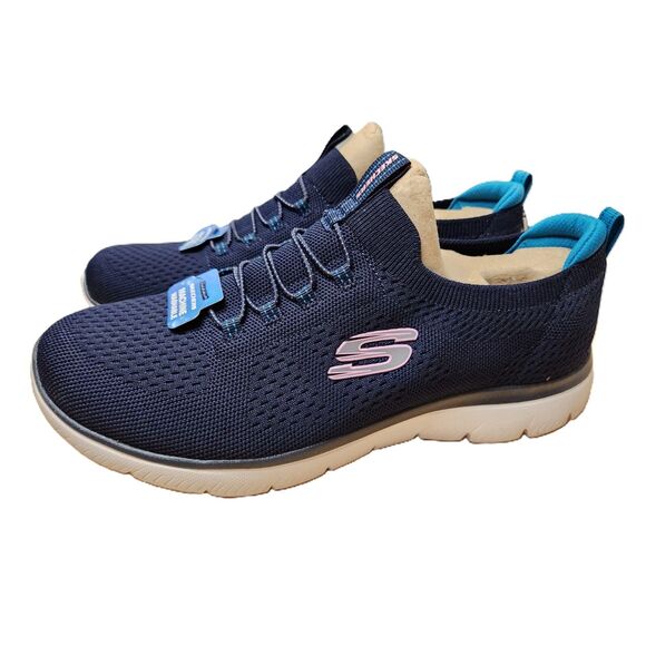 Skechers Summits Top Player Women’s 11 Wide Fit Navy Memory Foam Sneakers - Picture 1 of 11
